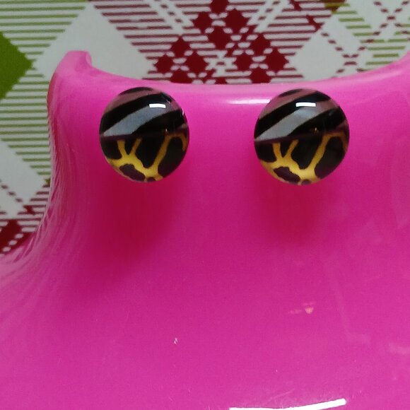 Handmade Silver Tone with Animal Print Earrings Fashion Jewelry #88 - Picture 3 of 7